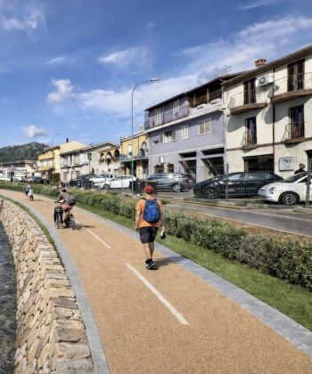 antiere lavori via Amendola a Capoterra per allargamento stradale e riqualificazione Parco Liori