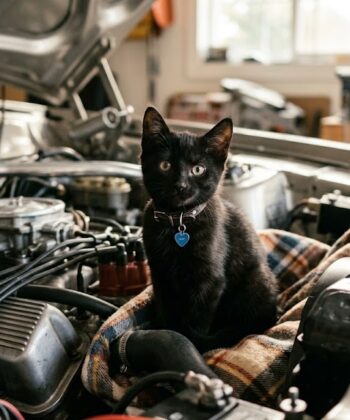 Gatto nero salvato da un motore: l'importanza di combattere l'abbandono animali e sterilizzare i gatti