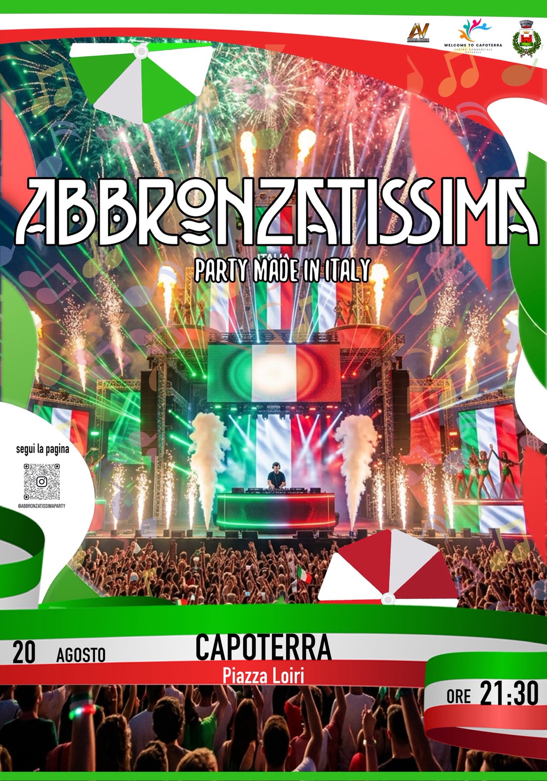 abbronzatissima, evento musicale a capoterra, locandina evento capoterra abbronzatissima
