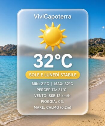Previsioni Meteo Capoterra 14 settembre 2026 cielo sereno e sole a La Maddalena Spiaggia