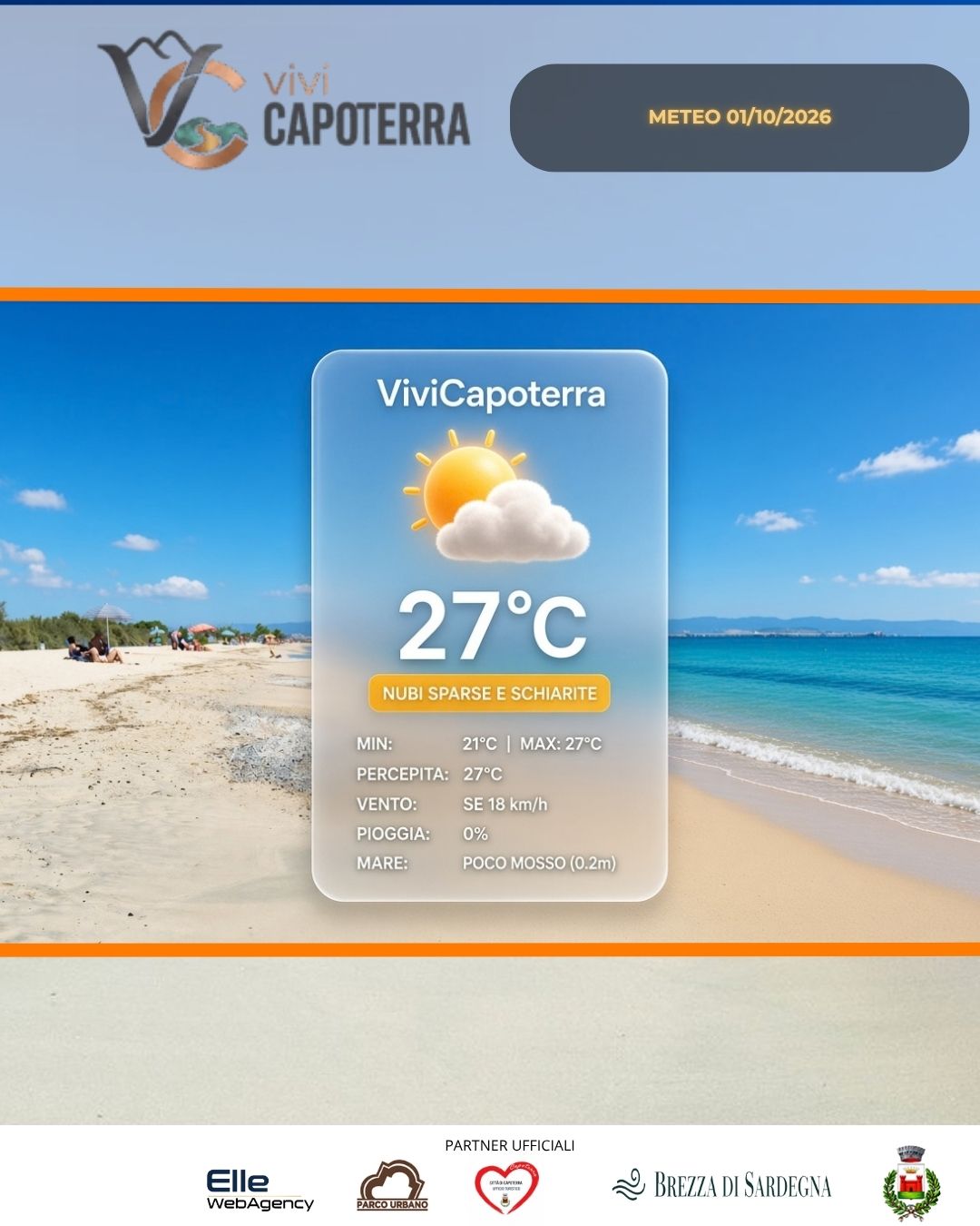 Previsioni Meteo Capoterra 1 ottobre 2026 bollettino e tendenza meteo a La Maddalena Spiaggia Previsioni Meteo Capoterra 1 ottobre 2026 bollettino e tendenza meteo a La Maddalena Spiaggia
