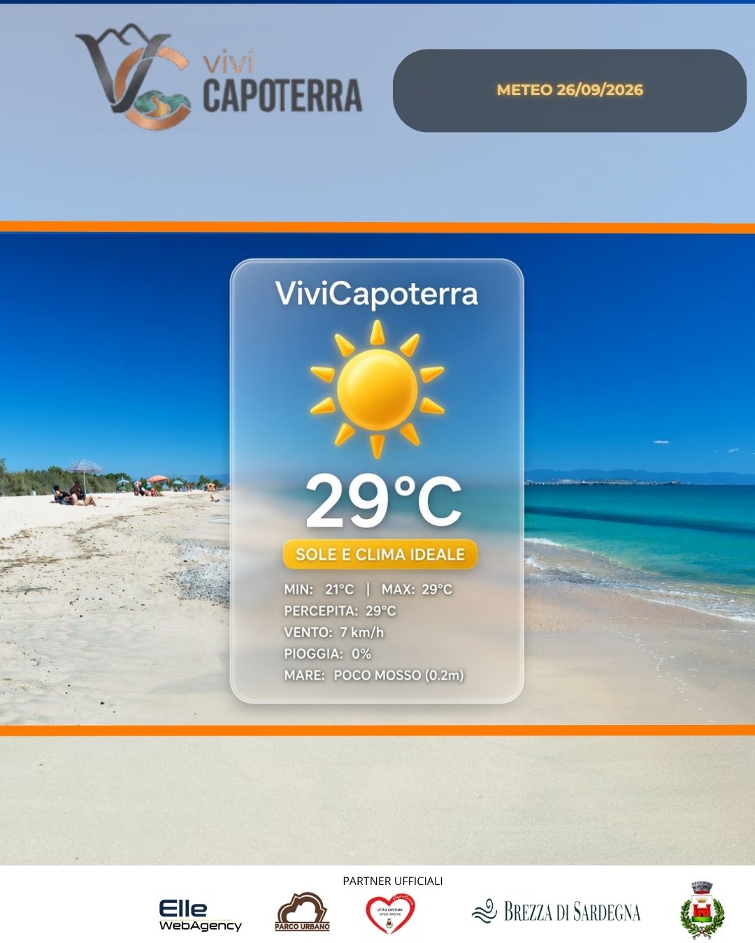 Previsioni Meteo Capoterra 26 settembre 2026 bollettino e tendenza meteo a La Maddalena Spiaggia