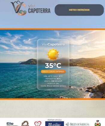 Meteo Capoterra 9 Settembre 2026: picco caldo e break