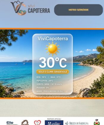 Previsioni Meteo Capoterra 12 settembre 2026 cielo sereno e mare poco mosso a La Maddalena Spiaggia
