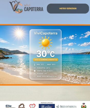 Previsioni Meteo Capoterra 13 settembre 2026 sole e cielo sereno a La Maddalena Spiaggia