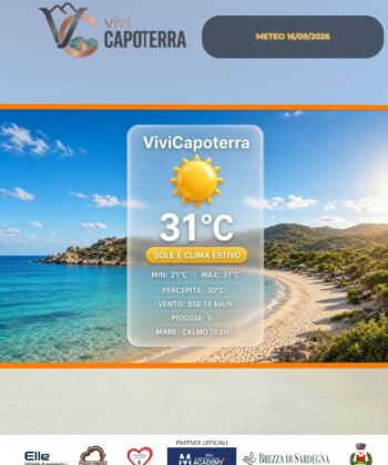 Previsioni Meteo Capoterra 16 settembre 2026 cielo sereno e sole a La Maddalena Spiaggia