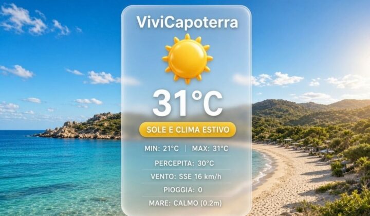 Previsioni Meteo Capoterra 16 settembre 2026 cielo sereno e sole a La Maddalena Spiaggia