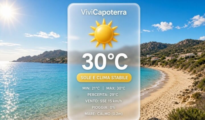 Previsioni Meteo Capoterra 17 settembre 2026 cielo sereno e sole a La Maddalena Spiaggia