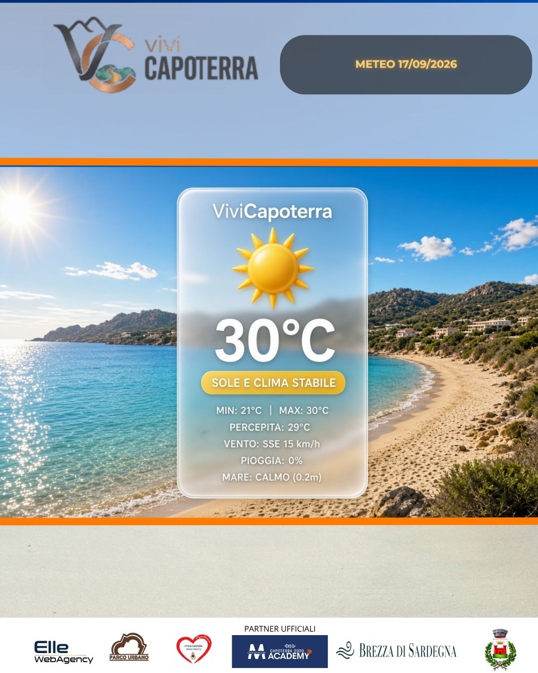Previsioni Meteo Capoterra 17 settembre 2026 cielo sereno e sole a La Maddalena Spiaggia Previsioni Meteo Capoterra 17 settembre 2026 cielo sereno e sole a La Maddalena Spiaggia